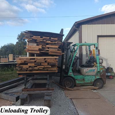 Loading a split customer wood drying load